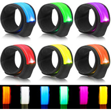 LED Light-Up Slap Wristband for Night Running Safety 6PCS