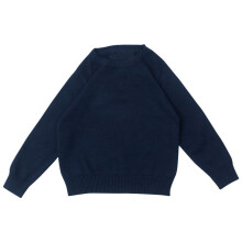 Baby Sweater Boys Girls Solid Color Sweater Pullover Knitted Sweater Candy Base Sweater Navy 12 Months