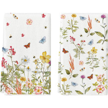 Torchons de cuisine à motifs de papillons et de fleurs sauvages printanières, 45,7 x 66 cm, lot de 2, pour une utilisation quotidienne et une