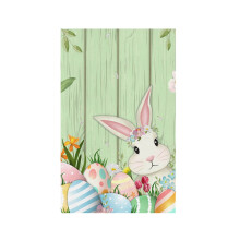 Torchon de cuisine à motif lapin rayé, décoration de Pâques