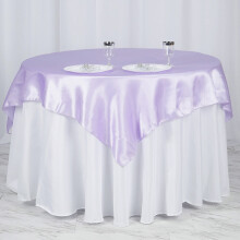 BalsaCircle 60" x 60" Nappe carrée en satin lavande pour mariage et traiteur