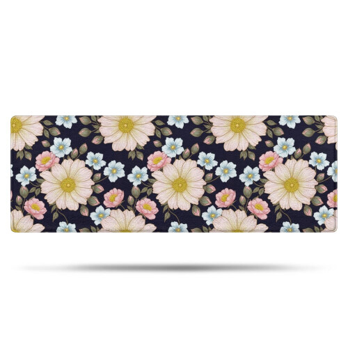 Χαλί μπάνιου Pioneer Flower Floral, αντιολισθητικό από μικροΐνες με επένδυση από