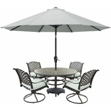 Patio Umbrella for Outdoor Market Table -8 Ribs (9FT, Light Gray)