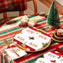 Verpakking van 20 papieren kerstservetten, 3-laags, 15,5 x 13,5 cm