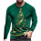 Pull de Noël pour homme, col rond, imprimé, manches longues, vert olive 1