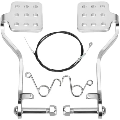 Go Kart Pedals with 71-inch Throttle Cable Silver