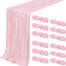 6er-Pack Tischläufer aus terrakottafarbenem Käsetuch, 35 x 120 cm, Boho-Stil, transparent und rustikal – ideal für Hochzeiten, Babypartys und