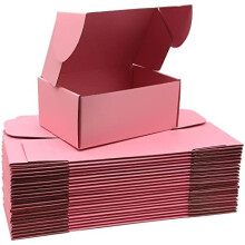 Small Pink Shipping Boxes (9x6x4"), 25-Pack Corrugated Mailer Boxes for Small Business, Crafts, Gifts & Packaging