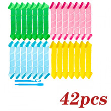 Kit de 40 bigoudis sans chaleur avec 2 crochets de 30 cm