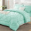 Queen Comforter Set Mint Green Down Alternative 7-Piece 1