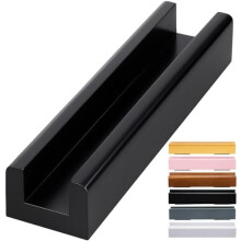 Wooden Floor Mirror Stand with Anti-Slip Base for Full-Length Mirrors, 9.8"x2.3"x1.5", Black