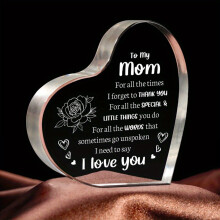 Acrylic Keepsake 3.9x3.9" for Mom – Birthday, Mother's Day, Valentine's, Christmas Gifts from Son – Compatible with All Occasions