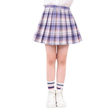 Minissaia plissada xadrez para meninas, saias-shorts com laço para meninas de 4 a 5 anos.