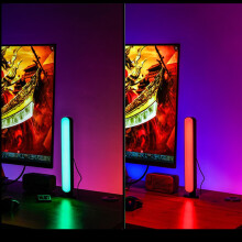 Lampe de bureau avec éclairage d'ambiance, télécommande et LED multicolores pour chambre à coucher, décoration sur pied pour fêtes et maison