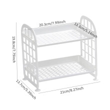 Étagère multifonctionnelle à 2 niveaux en plastique pour maquillage, idéale pour les soins de la peau, le bureau, la cuisine, la chambre et la