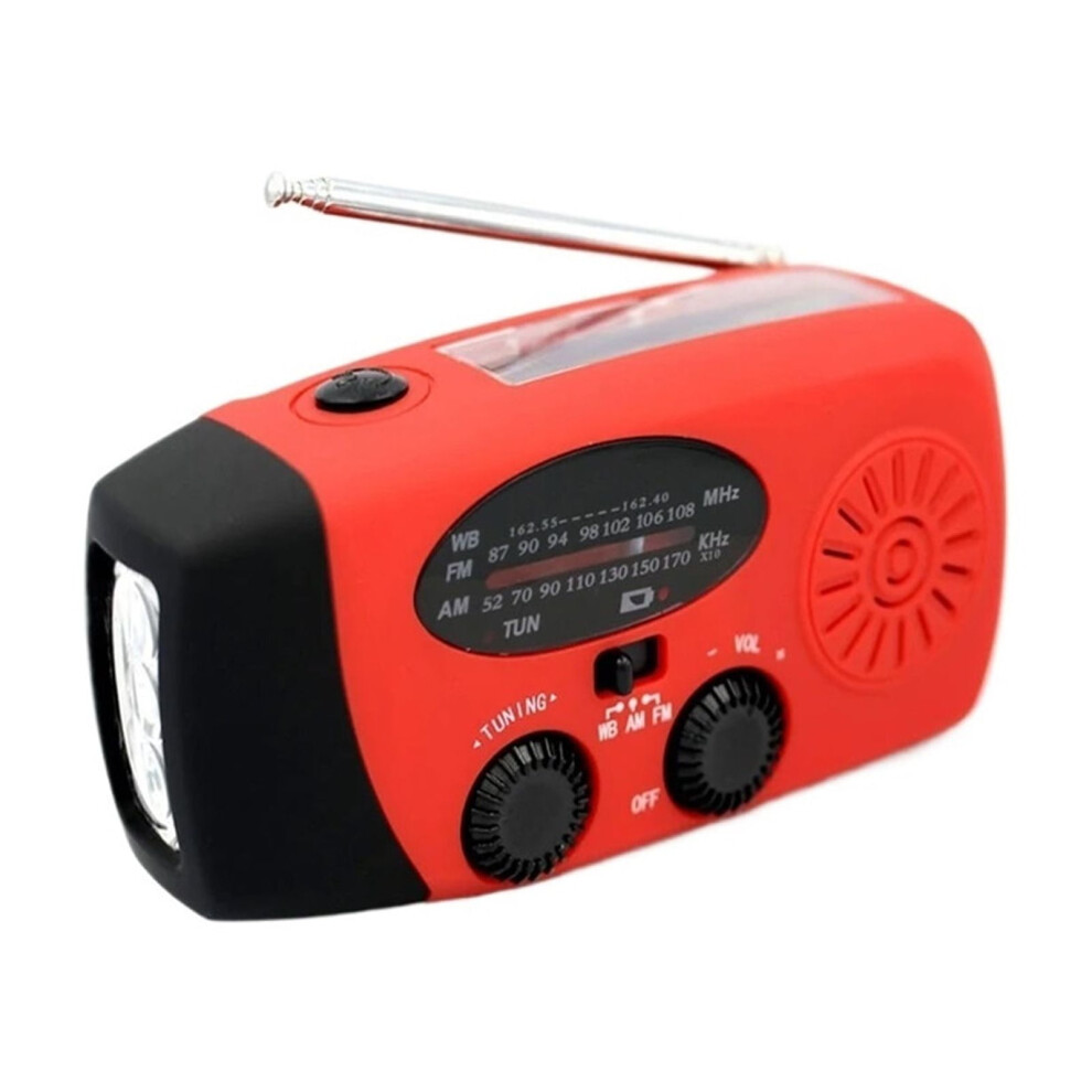 Emergency Radio With Solar Hand Crank Usb Led Flashlight 9132278167534