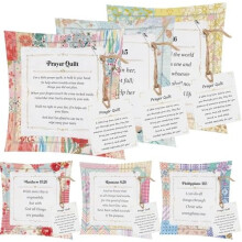 6 Pcs Mini Prayer Quilts with Cross & Bible Verses—Christian Gifts for Women, Mom, Pastor, Sympathy—Compatible with Faith-Based Gifting