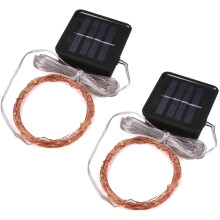 Solar Mini Teeny Tiny Lights,Starry String Light for Garden Fairy,Tree,Railing,Arbor,Fence,16 Feet 50LEDs,2 Pack,Warm White