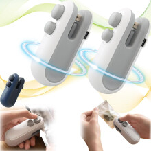 2 in 1 Plastic Bag Sealing Machine with Cutter and Magnet - Food Hot Bag Sealer - 2 Pack, White