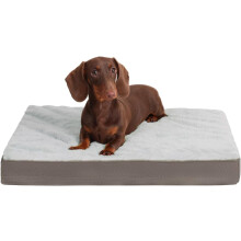 Orthopedic Dog Bed Waterproof Dog beds for Medium Dogs Deluxe Plush Washable Pet Mat with Egg Crate Foam & Removable Cover, 29 x 18 Inch, Pink