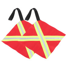OUNONA High Visibility Red Kayak Towing Flag, Reflective, Versatile, Easy to Attach 2Pcs