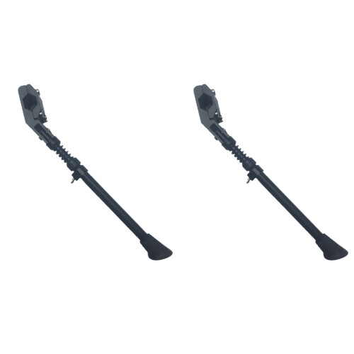 2Pièces Béquilles Arrière Pliantes Noires Aluminium Durable 1