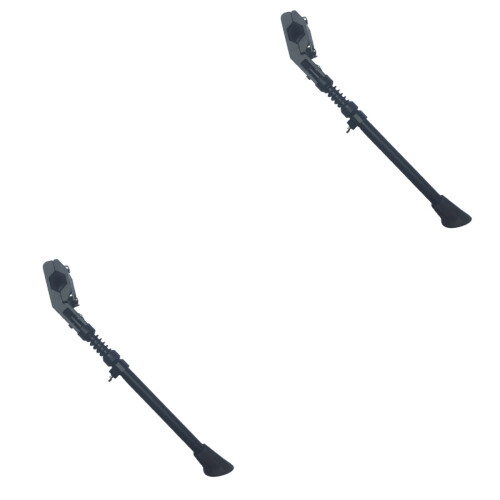 2Pièces Béquilles Arrière Pliantes Noires Aluminium Durable 2