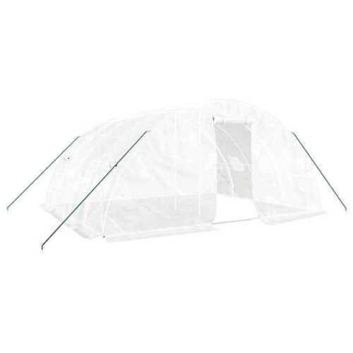 Serre - HELLOSHOP26 - 5x4x2,3m - Acero galvanizado - Cubierta PE resistente - Blanco