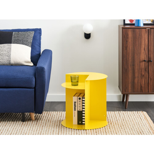 Beliani Side Table TAGGART Metal Yellow 1