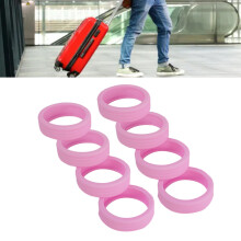 8PCS Silicone Noise-Reducing Luggage Suitcase Wheel Covers Pink for All Scenes
