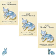 2026 Valentine's Moonstone Fox Talisman – Gentle Warmth & Sweet Bonds, Crystal Ornament Gift for Wife/Daughter (3pcs), Compatible with Love