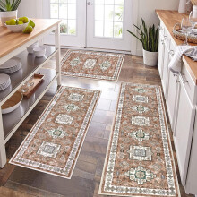 Farmhouse Kitchen Rug Set of 3, Non-Slip Washable