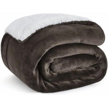 GentleSoft Sherpa Fleece Throw Blanket for Couch - Thick and Warm Throw for Women and Men, Soft Fuzzy Plush Blanket for Winter, Brown, 50x60 Inches