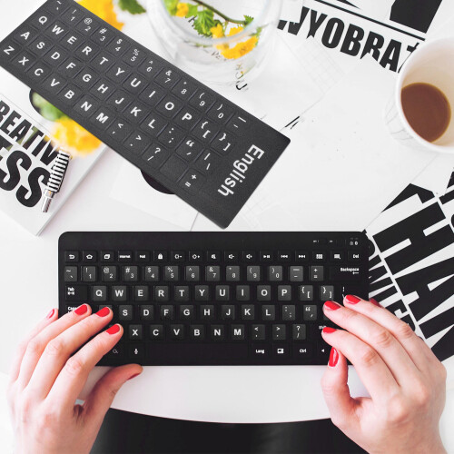 Stickers Clavier Anglais Noir Durable Et Résistant 1