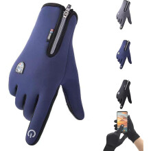 Waterproof winter sports gloves, fleece-lined winter gloves, touchscreen-compatible windproof gloves, suitable for winter cycling.