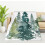 Watercolour Grey Fir Tree Forest Throw Blanket 1