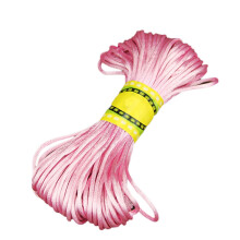 Braided Cord Satin Long Lasting Nylon Sturdy Colorful Beading Cord for Chinese Knot (Light Pink)