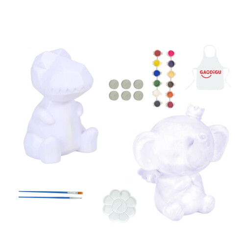 Dumbo Dinosaur Hvitt Malbart Figursett