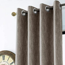 Cotton Blackout Curtains Brown 42x84 Inch Grommet