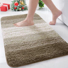 Tapete de banheiro felpudo de microfibra, cor café, retangular, 86 x 53 cm (34 x 21 polegadas)