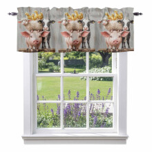 Gordijnval met boerderijdierenprint, 54x18 inch, met tunnelzoom.