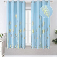 Blackout Curtains 2 Panels 52x84 in Gold Wheat Palm Design