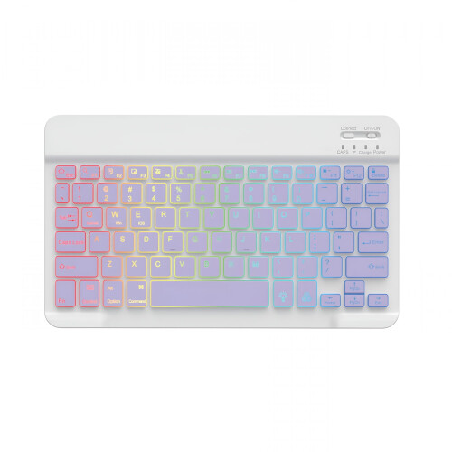RGB-baggrundsbelyst bærbart Bluetooth-tastatur til iPad, Samsung