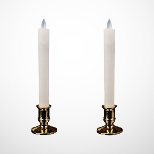 2 pares de velas LED sem chama com efeito oscilante