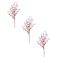 Red Heart Berry Stems for Valentine's Day (3 pcs)