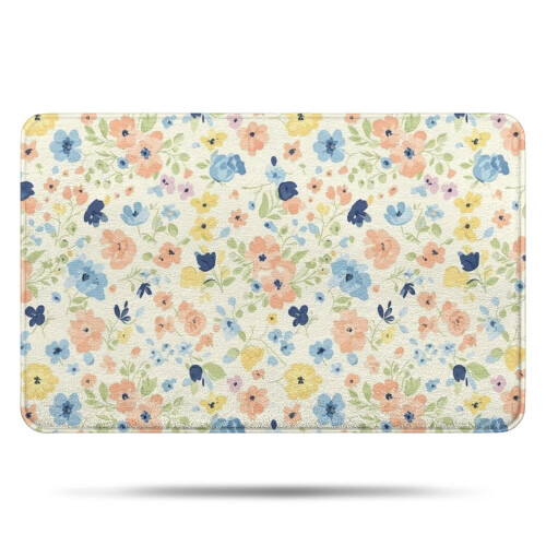 Χαλί μπάνιου Pioneer Flower Floral από αντιολισθητική μικροΐνη