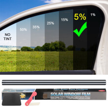 Rotolo di pellicola oscurante non tagliata per finestre, parasole VLT 20"x10FT per auto, ufficio e casa, 5%