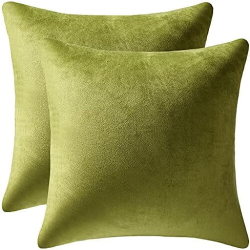 Μαξιλαροθήκες από βελούδο Chartreuse 20x20 ίντσες (2 τεμάχια)