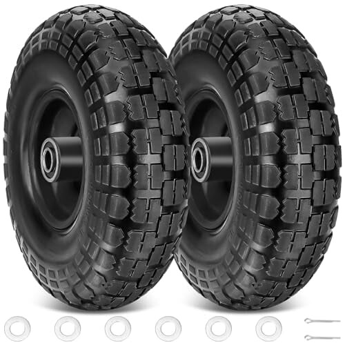 Flat-Free Tire and Wheel 4.00-6 with 13 Inch Solid Tire