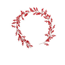 Guirlanda de Natal com 1 pacote de frutinhas vermelhas artificiais para decoração de casa, tanto para ambientes internos quanto externos, ideal